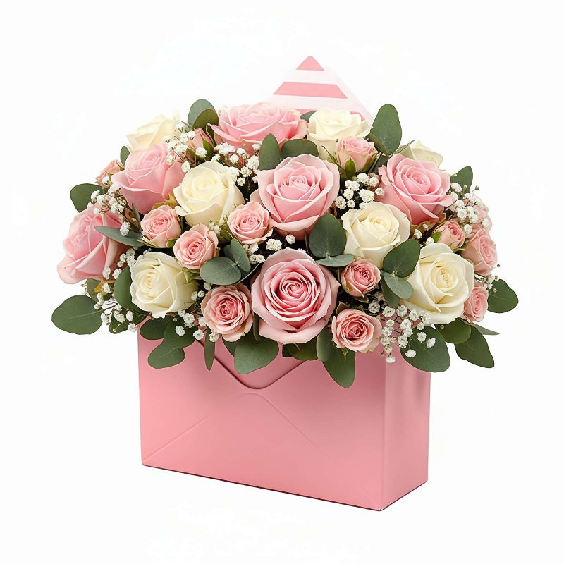 Valentine Envelope Boxes, Folding Portable Waterproof Flower Storage Box, Can Be Used to Place Gifts and Flowers, Suitable for Anniversary Wedding Birthday Party Arrangements - Image 1